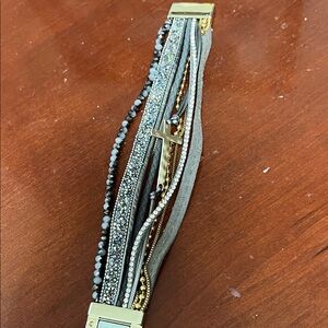 Chic Multi-Strand Bracelet with Cross Charm